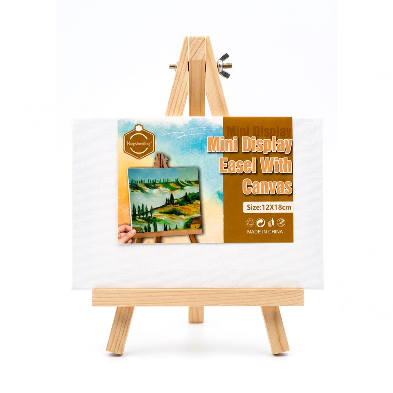 12x18 Mini chevalet d'exposition Keep Smiling avec toile – 12×18 cm – Image 1