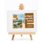 Mini chevalet d'exposition Keep Smiling avec toile – 15×20 cm