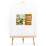 Mini chevalet d'exposition Keep Smiling avec toile – 24×30 cm