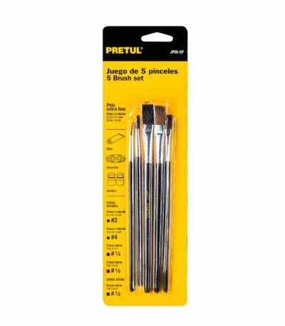 Brosses plates Pretul JPIN-5P set de 5 pinceaux