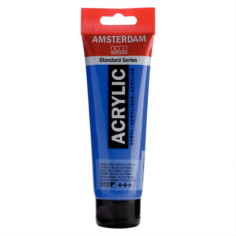 512 Peinture Acrylique en tube - Bleu Cobalt Outremer - 512 - Amsterdam - 120ml – Image 1