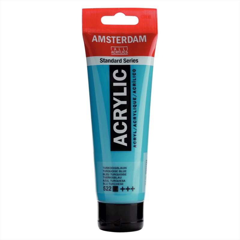 522 Peinture Acrylique en tube - Bleu Turqouise - 522- Amsterdam - 120ml – Image 1
