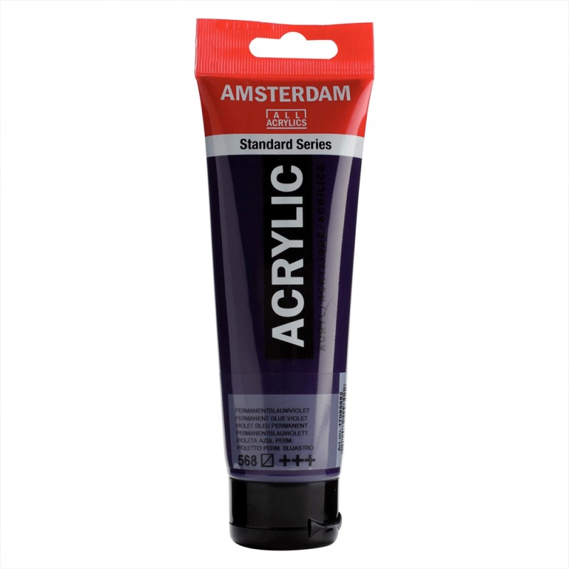 568 Peinture Acrylique en tube - Violet Bleu Permenant - 568 - Amsterdam - 120ml – Image 1