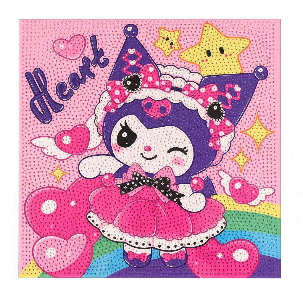 5zNQO Tableau Diamant My Melody Rose 30x30cm - Broderie Diamant – Image 1