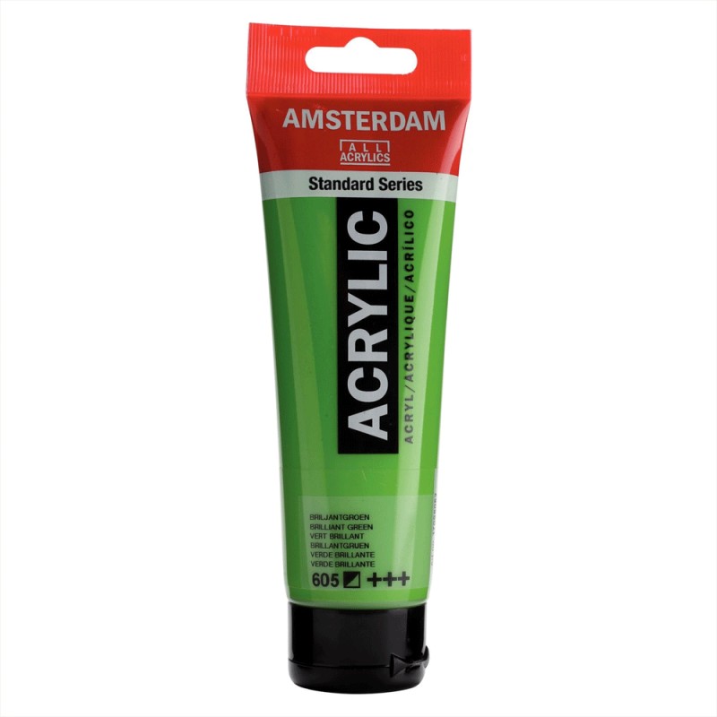 605 Peinture Acrylique en tube - Vert Brilliant - 605 - Amsterdam - 120ml – Image 1