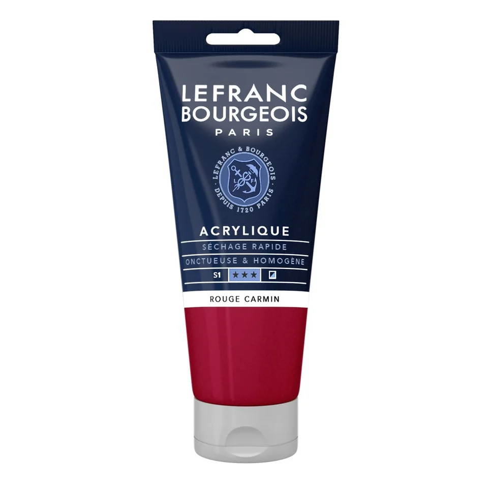 Rouge carmin peinture acrylique – Lefranc Bourgeois, 80 ml Rouge carmin peinture acrylique Lefranc Bourgeois 80 ml