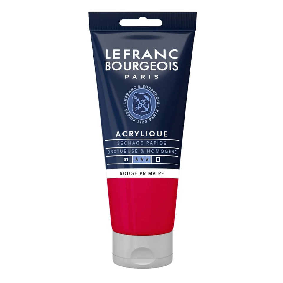 Rouge primaire peinture acrylique – Lefranc Bourgeois, 80 ml Rouge primaire peinture acrylique Lefranc Bourgeois 80 ml