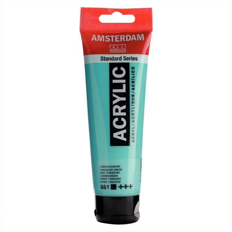 661 Peinture Acrylique en tube - Vert Turqouise - 661- Amsterdam - 120ml – Image 1