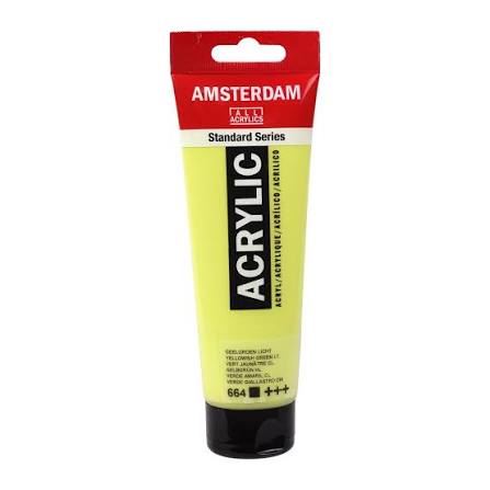 664 Peinture Acrylique en tube - Vert Jaunatre clair - 217 - Amsterdam - 120ml – Image 1