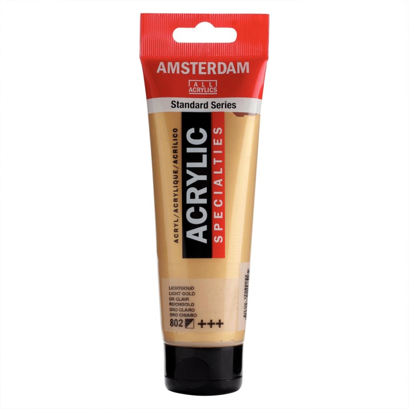 802 Peinture Acrylique en tube - Or Clair - 802 - Amsterdam - 120ml – Image 1