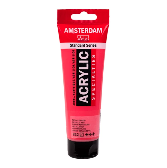 832 Peinture Acrylique en tube - Rouge Metallique - 832 - Amsterdam - 120ml – Image 1