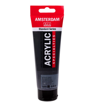 Peinture acrylique noir métallique Amsterdam 850 120 ml