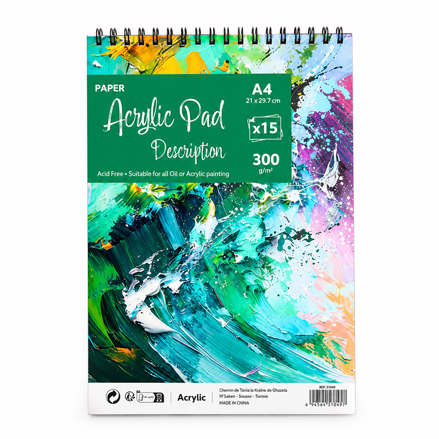 A4 Sketch Pad Acrylique A4 15F 300g – Image 1