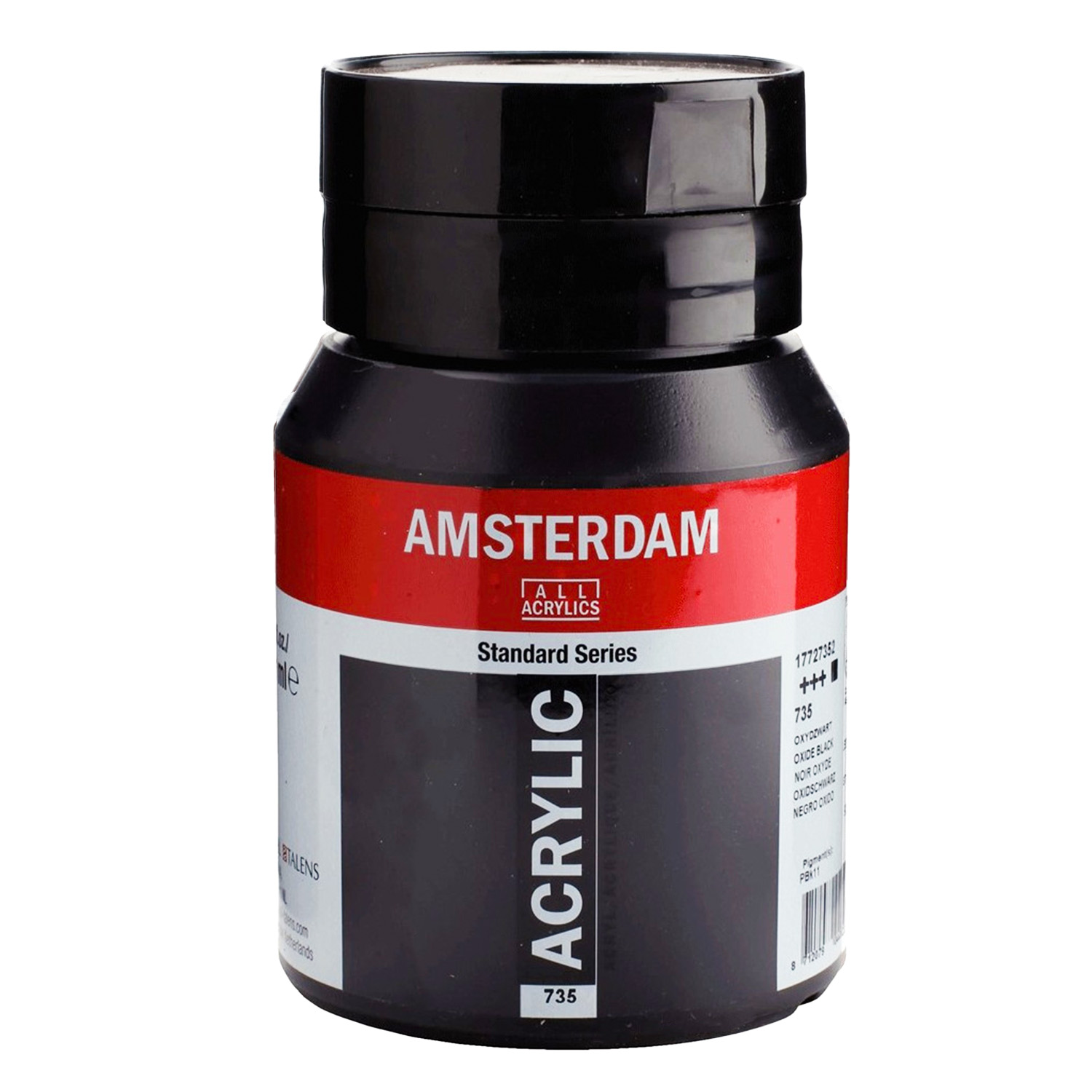 Pot acrylique Amsterdam – Noir oxyde, 735, 500 ml Noir oxyde Amsterdam 735 acrylique 500 ml