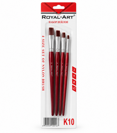 4 pinceaux plats Royal-Art K10 en nylon