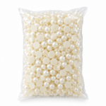 Perles décoratives en plastique – Blanc nacré