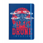 Carnet A5 Drone Invasion Bleu avec Fermeture Élastique