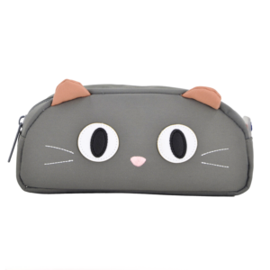 Trousse Scolaire Chat Kawaii Gris