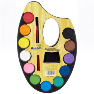 Palette d'artiste ovale 12 pastilles gouache