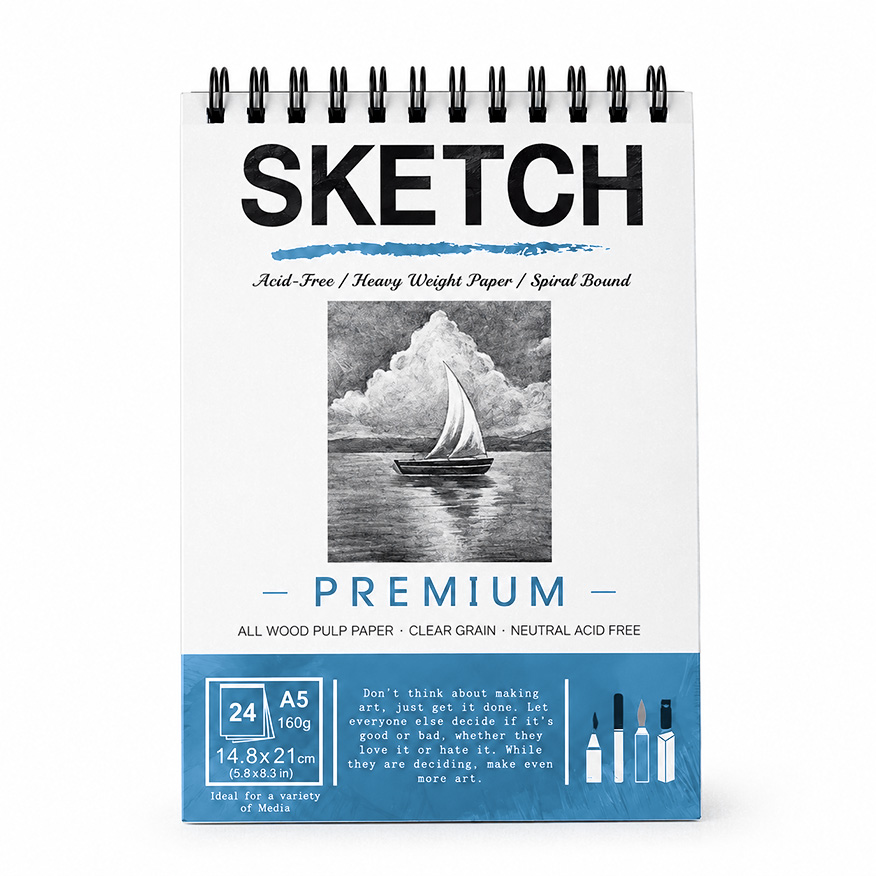 acfd9c0d-3a92-4a83-95f2-941d8fe5e519s Sketch Pad A5 24F 160g – Image 1