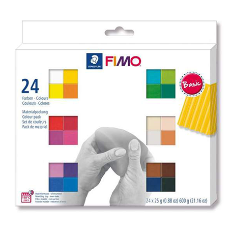 Coffret pâte Fimo Soft – Couleurs Basic, 24 x 25 g Coffret pâte Fimo Soft Basic 24 couleurs 24 x 25 g