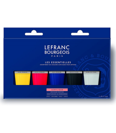Coffret 5 tubes peinture acrylique Lefranc Bourgeois 80 ml