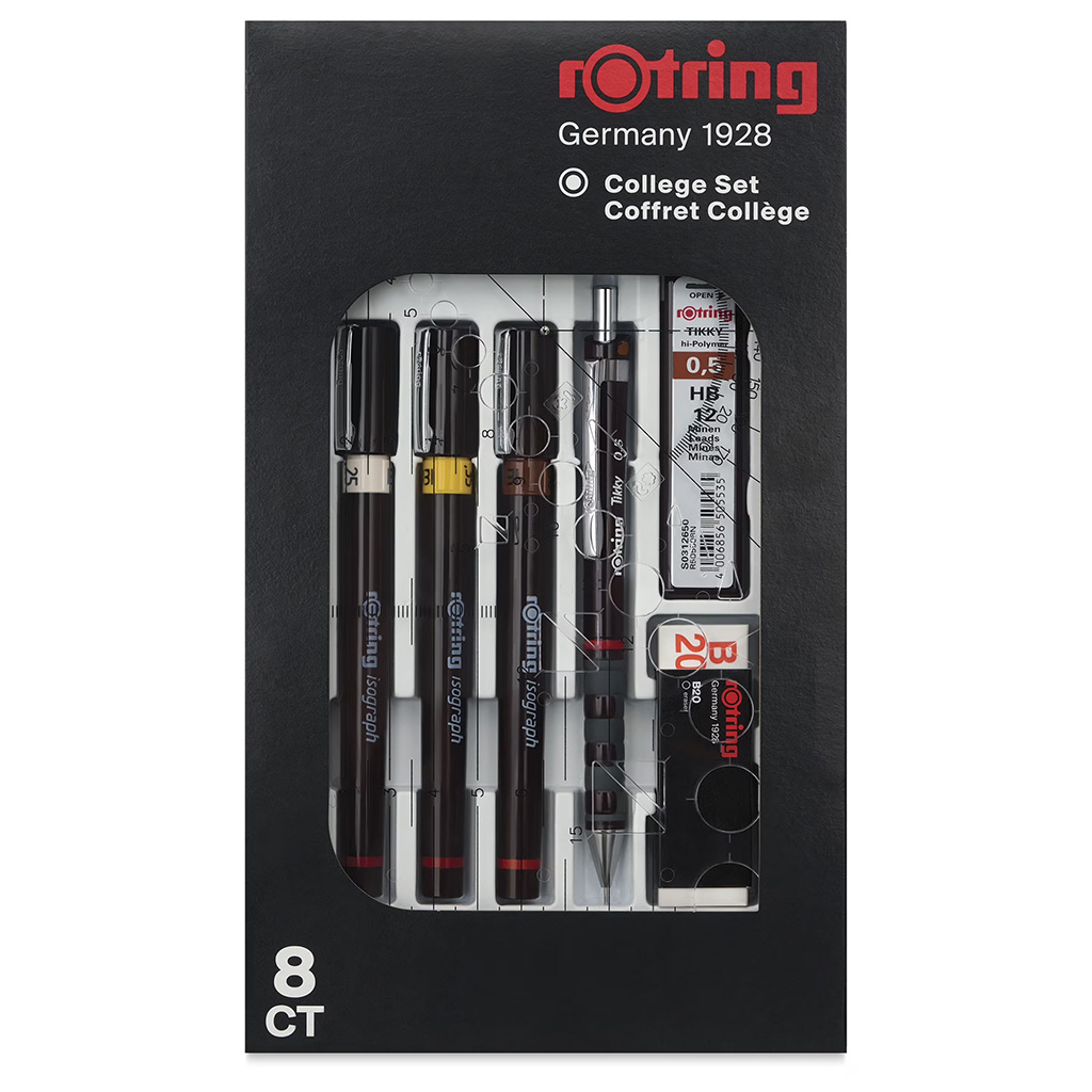 jfhffuj boîte rOtring Isograph College Set (8 pièces) – Image 1