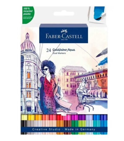 Feutres double pointe Faber-Castell Goldfaber Aqua boîte de 24