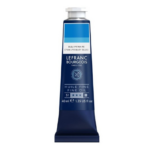 Le bleu primaire huile peinture fine Lefranc Bourgeois, en tube de 40 ml, est un bleu cyan franc idéal pour peindre et mélanger.