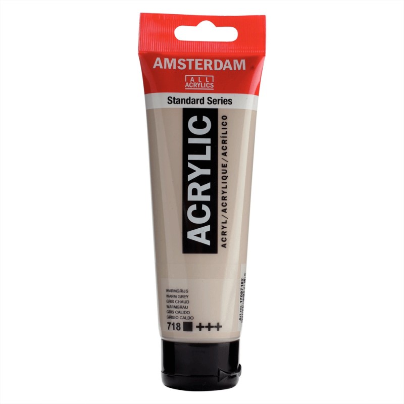 tube-acrylique-120ml-gris-chaud-718-amsterdam Peinture Acrylique en tube - Gris Chaud - 718 - Amsterdam - 120ml – Image 1