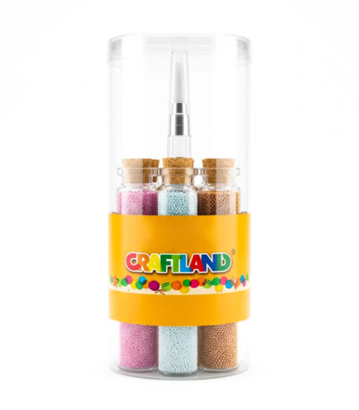Kit perles caviar Crafiland 10 flacons de 20 g avec pinceau