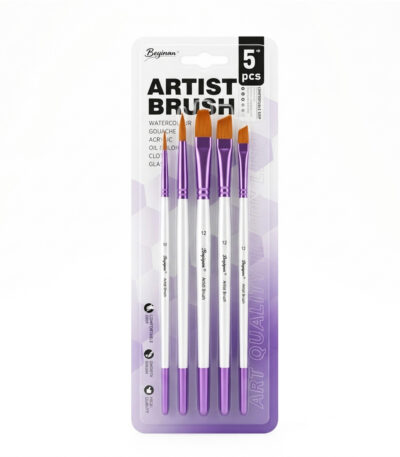 5 pinceaux d'artiste Boyixuan à manche violet