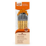 6 pinceaux plats Rich professionnel pour peinture acrylique et huile