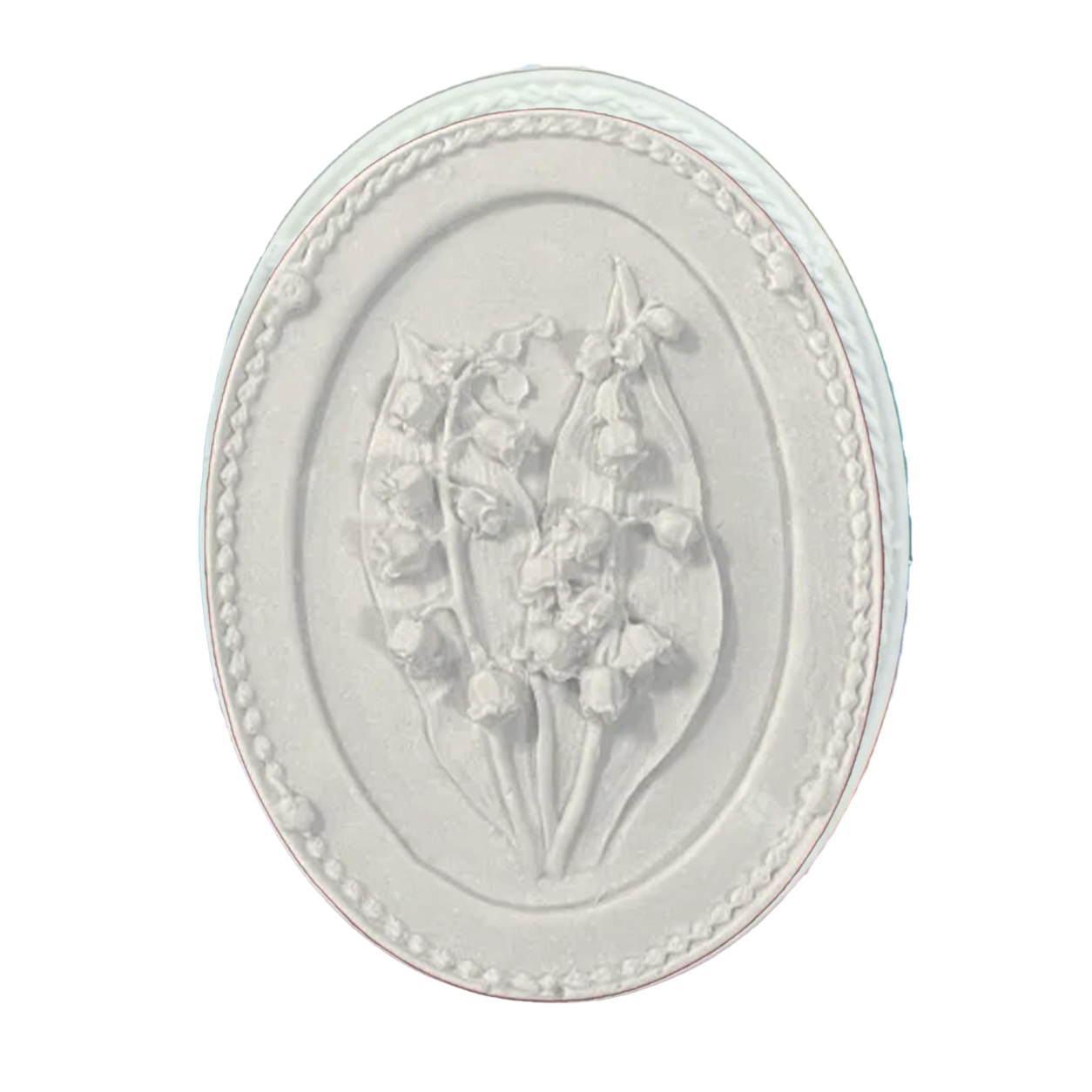 121212s Une plaque décorative ovale blanche – Image 1