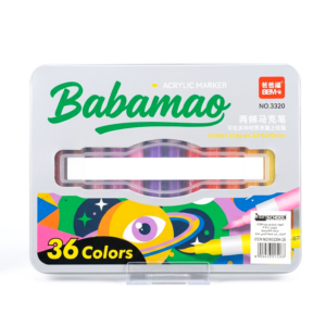 Feutres Babamao 36 couleurs, marqueurs acryliques en boîte