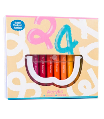 Feutres acryliques 24 couleurs Outset Artist en boîte