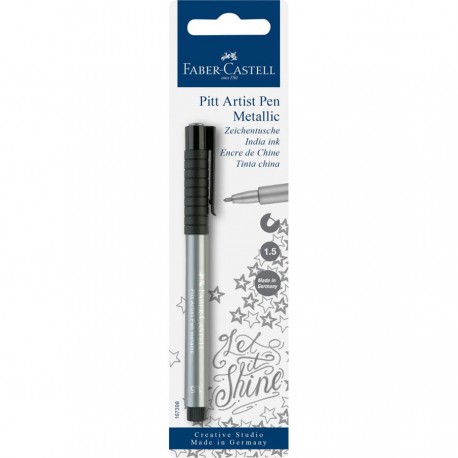 9868-large_default Feutre Pitt Artist Pen 1.5 Blister, Argent - Faber-Castell – Image 1