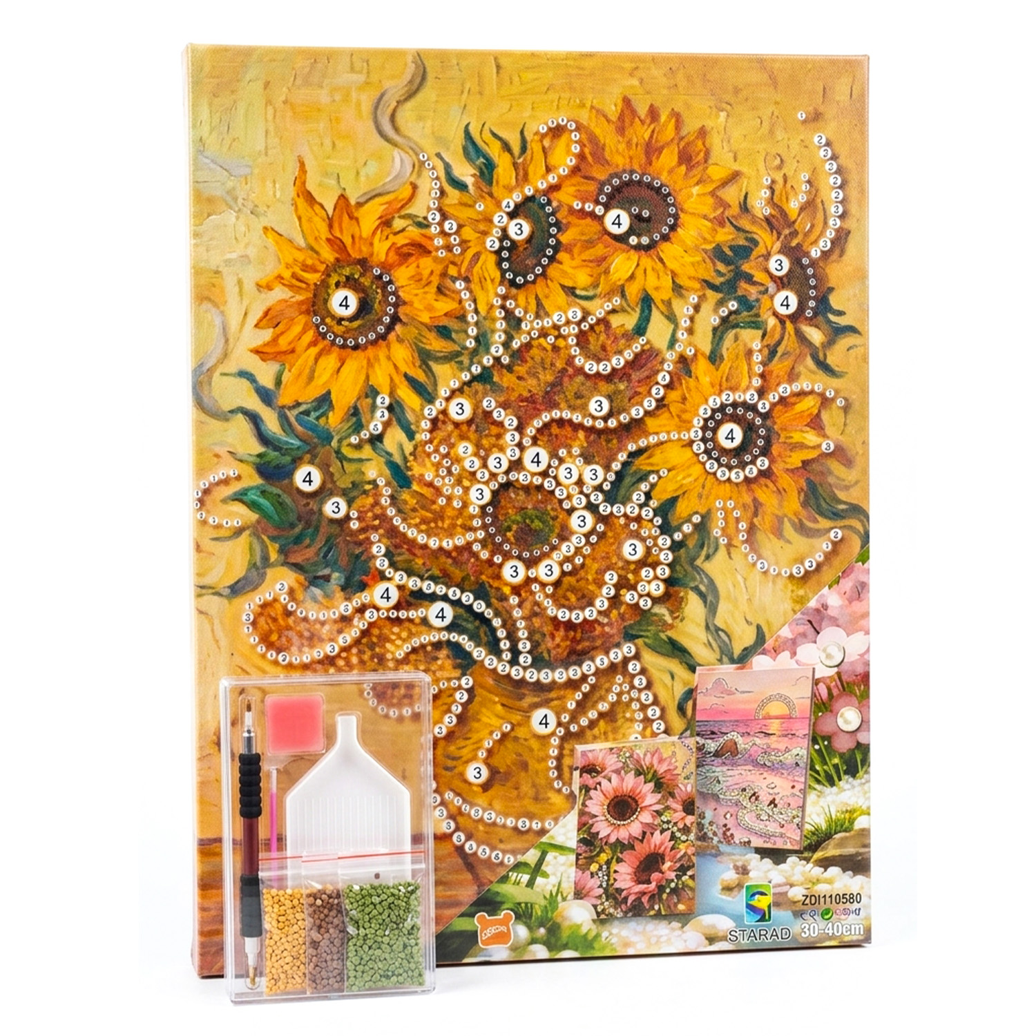 Tournesols de Van Gogh Tableau diamant Tournesols de Van Gogh 30x40 – Image 1