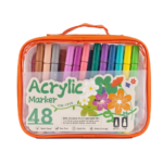 Pochette marqueurs 48 acryliques double pointe avec poignée