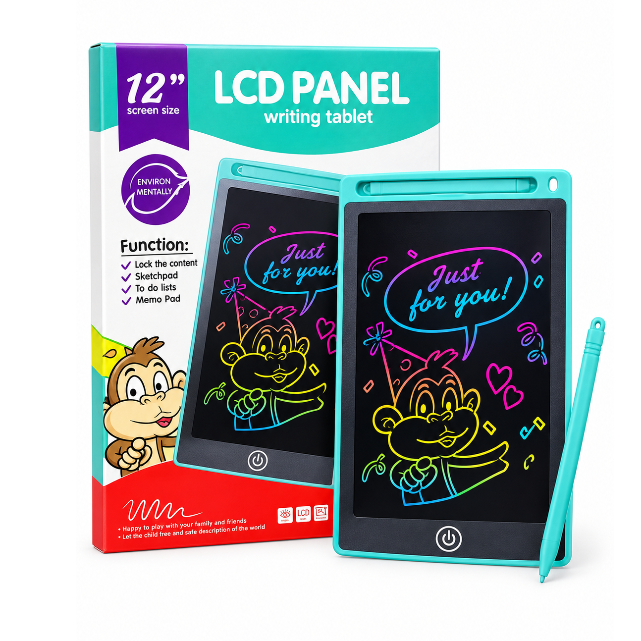 ed321b9b-b310-4b9c-a51f-129e2f068e04_632FC5C4D64147F49D02290D6625037D LCD Panel Colorful Writing Tablet - 12 inch – Image 1