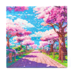 Tableau diamant Chemin sous les Sakuras 30x30