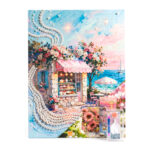 Tableau diamant pâtisserie fleurie 30x40