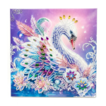 Tableau diamante thème du cygne blanc 20x20