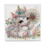 Tableau diamante thème du unicorne 20x20