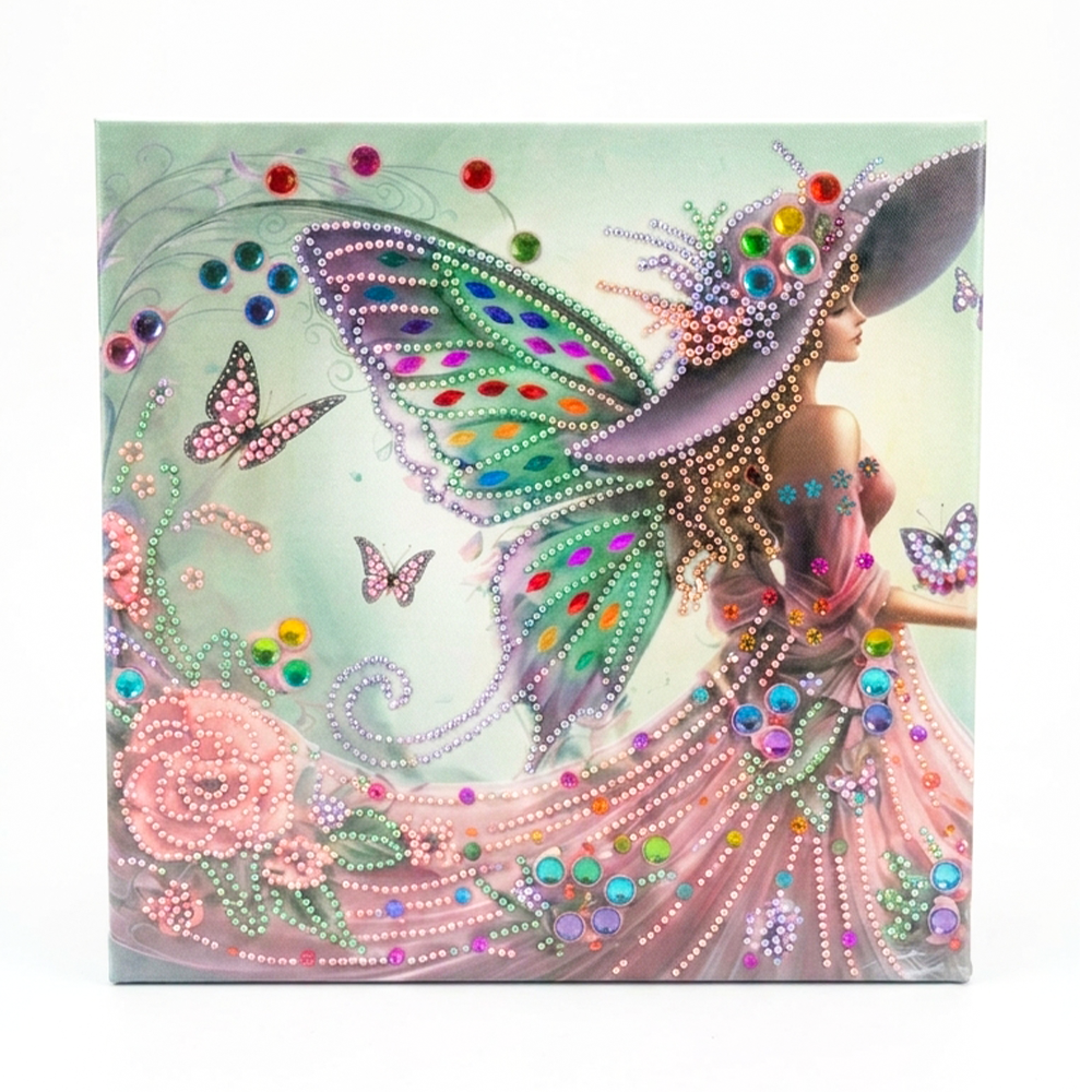 fée papillon Tableau diamante thème du fée papillon 30x30 – Image 1
